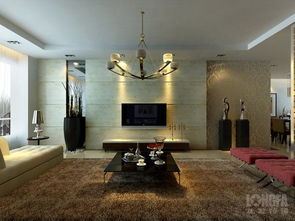 現(xiàn)代風格客廳設計 210㎡四居室電視背景墻與茶幾裝飾效果解析